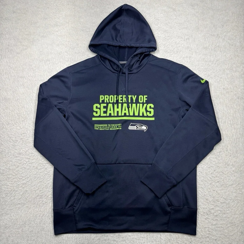 Nike Property of Seattle Seahawks Training Hoodie Blue‎ Men's Size XL